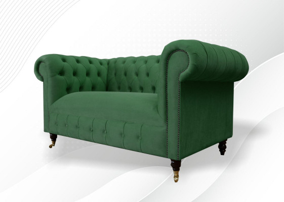 Chesterfield 2-Sëtzer Designer Sofa Canapé Polstersofa Canapée Stoff Textil
