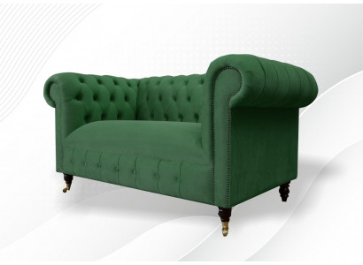 Chesterfield 2-Sëtzer Designer Sofa Canapé Polstersofa Canapée Stoff Textil