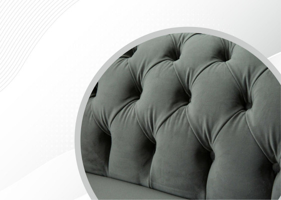 Chesterfield Canapé Canapé Polster Sofas Klassesch 2Sëtz Lieder Stoff Textil Nei