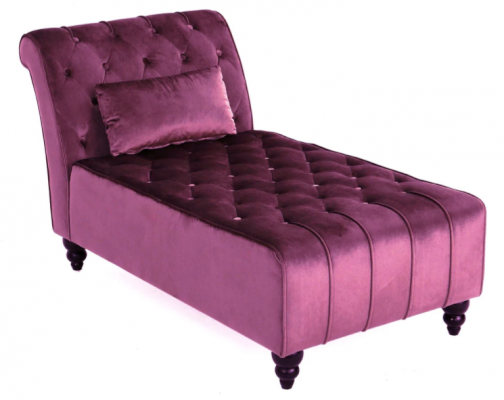 Lila Chaise Longue Chesterfield Miwwelen Liege Wunnzëmmer Modern Design