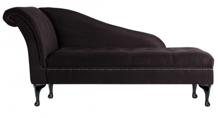 Chaiselongue Elegante Liichtsstull Chesterfield Liichten mat Knäppercher Samt Chaiselounge