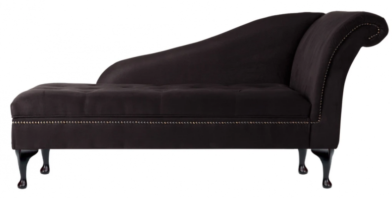 Chaiselongue Elegante Liichtsstull Chesterfield Liichten mat Knäppercher Samt Chaiselounge