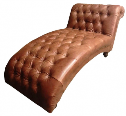 Chesterfield Braun Chaiselongue Miwwel Liege Wunnzëmmer Modern