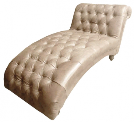 Chesterfield Braun Chaiselongue Miwwel Liege Wunnzëmmer Modern