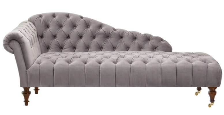 Chaiselongue Klassesch Mëbler Beige Wunnzëmmer Sofa Stoff Chesterfield