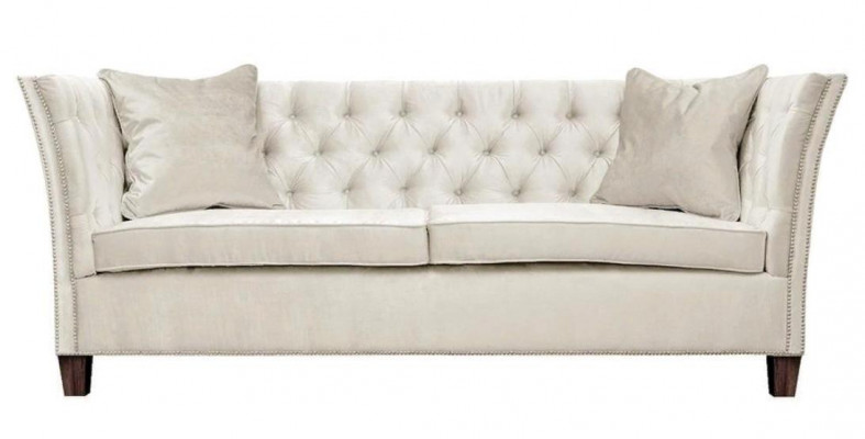 Béige Chesterfield Drësësser Polstersofa Miwwelen Hotel Praxis Wunnzëmmer