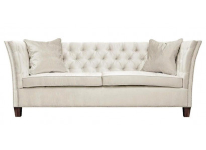 Béige Chesterfield Drësësser Polstersofa Miwwelen Hotel Praxis Wunnzëmmer