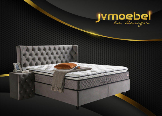Modernen Design 2x Nuetsdëscher Chesterfield Textil Schlofzëmmer Nuetsdëscher Nei