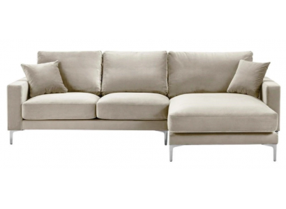 Wunnzëmmer Design Setzer Polster Sofa Couch Beige Ecksofa Stoff Eckgarnitur Nei