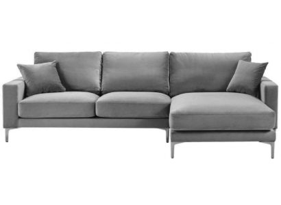 Wunnzëmmer Eckcouch Grau XXL Grouss Kreativ Miwwel Textill Stoff Chesterfield Sofas