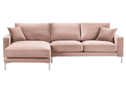 Textil Stoff Chesterfield Sofas Kreativ Miwwelen Wunnzëmmer Ecksofa Rosé XXL Grouss