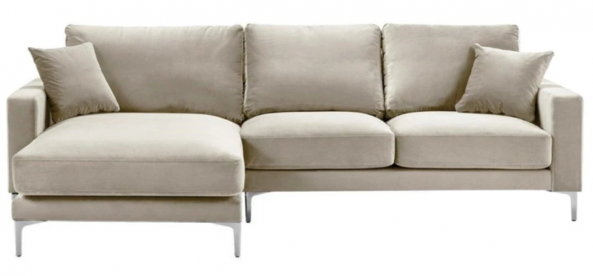 Loft Sofa Luxus Ecksëtz Miwwelen Ecksuite Samt Canapéë Sofas beige Wunnzëmmer