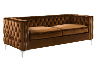Orange Chesterfield Couch Luxus Samt Stoff Couchen Sofa Set Knäppchen Polster Nei