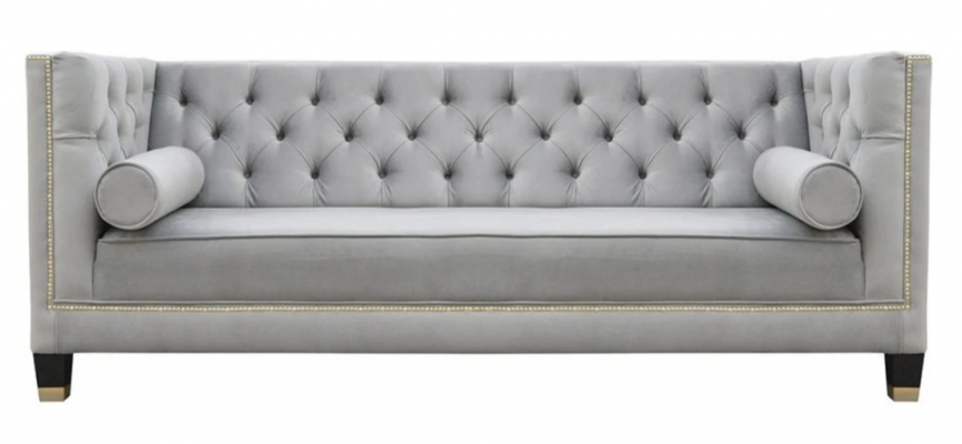 Luxus Gro Chesterfield Samt Dräisëtzer Polster Miwwelen Hotel Wunnzëmmer Praxis