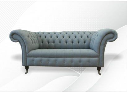 Chesterfield Sofa Canapé Polster Designer 2 Sëtzer Garnitur Sofas Zweisëtzer Nei