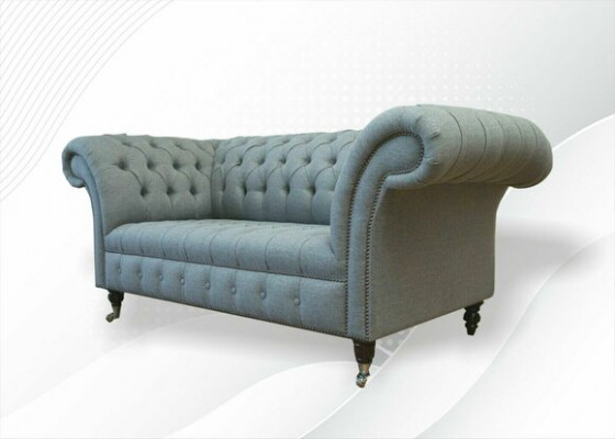 Chesterfield Sofa Canapé Polster Designer 2 Sëtzer Garnitur Sofas Zweisëtzer Nei