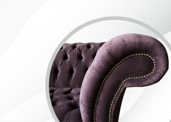 Chesterfield Sofa Canapé Polstersofa Klassesch 2 Sëtz Samt Zweisëtzer