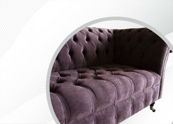 Chesterfield Sofa Canapé Polstersofa Klassesch 2 Sëtz Samt Zweisëtzer