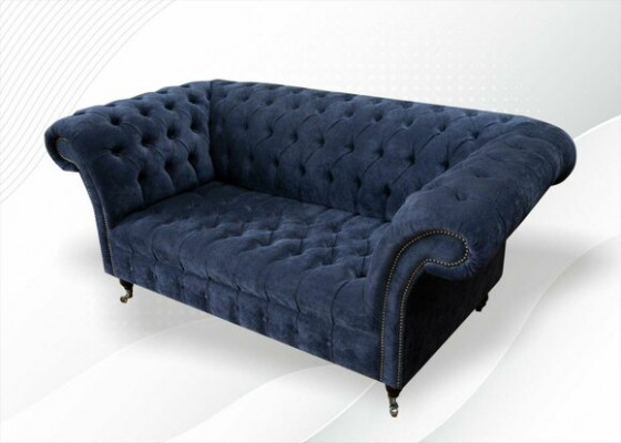 Canapé Zweesëtzer Klassesch Textilcouch Canapé Polstersofa 2-Sëtzer Samt Canapéë.