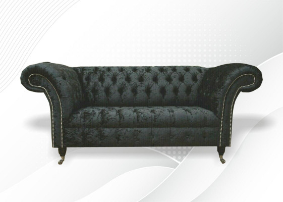 Chesterfield Samt Club Couch Polster 2 Sëtzer Design Textil Sofas Couchen