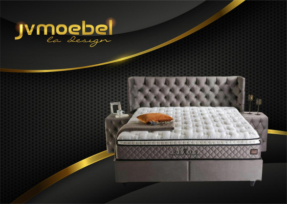 Bettgestell Stoff Miwwelen Luxus Modern Better Bett Textil Schlofkummer Design