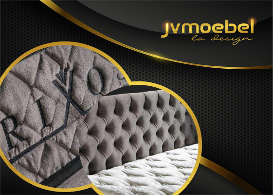 Bettgestell Stoff Miwwelen Luxus Modern Better Bett Textil Schlofkummer Design