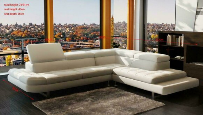 Modern Ledersofa Ecksofa L Form Polster Designer Ecksëtztgrupp