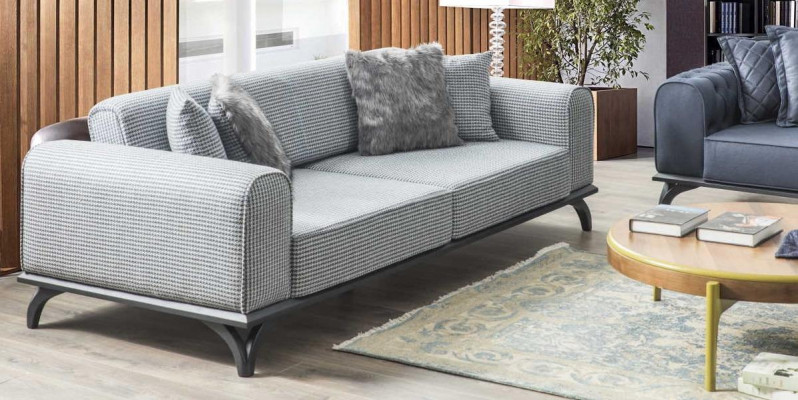 Dreiplazecouch Sofa 227cm Sofa Couchen Polster Miwwelen Textilstoff