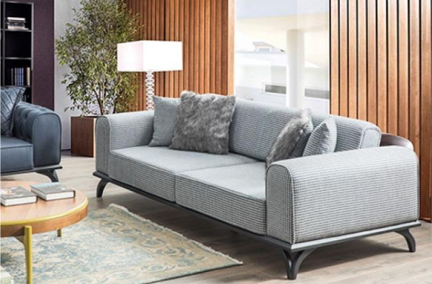 Dreiplazecouch Sofa 227cm Sofa Couchen Polster Miwwelen Textilstoff