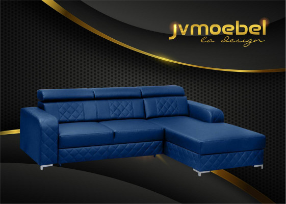 Ecksofa L-Form Lieder Modern Miwweldesign Wunnlandschaft Canapé Samt Stoff Textil