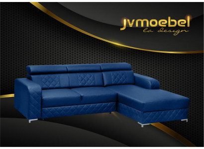 Ecksofa L-Form Lieder Modern Miwweldesign Wunnlandschaft Canapé Samt Stoff Textil
