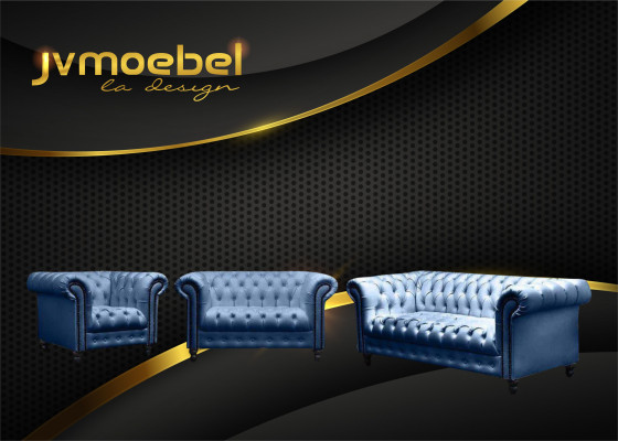 Moderne Designer Set 31 Sëtzer Chesterfield Sofas Wunnzëmmer Set