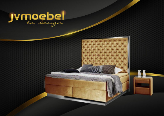 Boxspringbett Stoff Miwwelen Better Bett Textil Schlofzëmmer Design Chesterfield