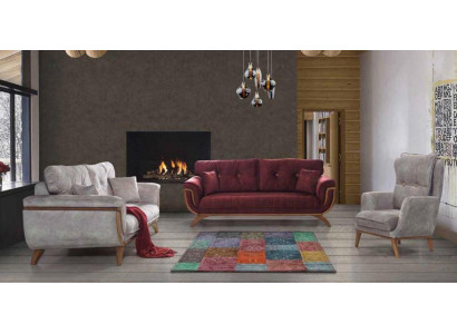 Luxus Garnitur Set Sofagarnitur 3+3+1 Sëtz Modern Sofas Fauteuil
