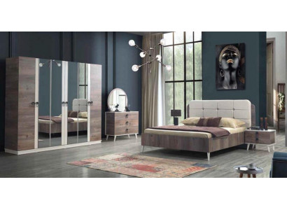 Komplett Schlofzëmmer Bett Bank Schminktisch Kleederschaf Nuechtstësch 5d.
