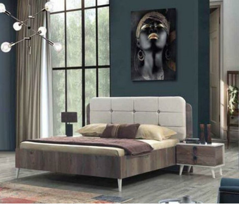 Komplett Schlofzëmmer Bett Bank Schminktisch Kleederschaf Nuechtstësch 5d.