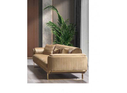 Luxus Dräisëtzer Sofa Couch modern Couchen Textil Stoff Sofasen 234cm