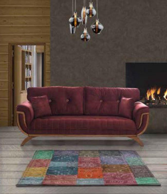 Luxus Dräisëtzer Modern Canapé Miwwelen Rout Canapéen Sofaen Stoff Textil