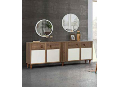 Kommodsschëffer Holz Sideboard Spigel Massiv Wunnzëmmer Kommoden