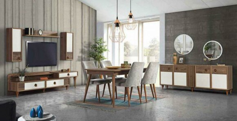 Kommodsschëffer Holz Sideboard Spigel Massiv Wunnzëmmer Kommoden