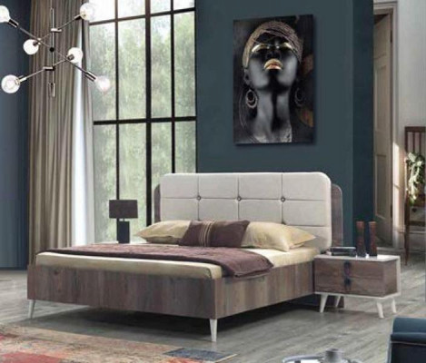 Bett Duebelbett Schlofzëmmer Design Better Modern Gepolstert Holz