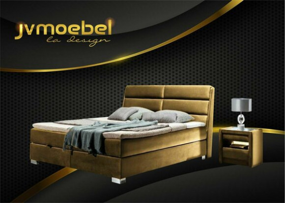 Bett Textil 2x Nuetsdësch 3 Stéck Schlofzëmmer Set Miwwelen Luxus Modern Betten Neie