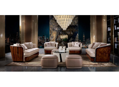 Canapé 3 Sëtzer Beige Wunnzëmmer Modern Design Couchen Luxus Miwwelen Ledercanapé Nei