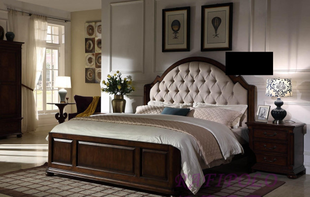 Bett Polsterbett Luxus Duebel Schlofzëmmer Holz Lieder Better Chesterfield Miwwelen