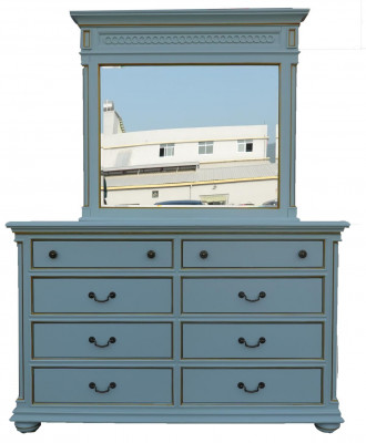 Eleganter Stil Miwwel Schlofzëmmer Kommod Kleederschaf Klassesch Kommod mat Spigel.