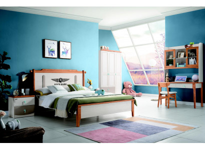Garnitur Set Bett Nuetsdësch Kommod Design Schlofzëmmer 5 Stéck Komplett Neia.