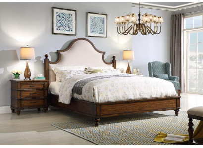 Bett 2x Nuetsdësch 3 Deeler Schlofzëmmer Set Design Polster Miwwelen Luxus Better Neit