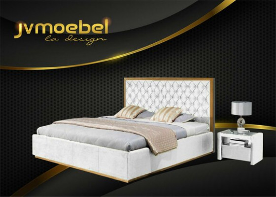 Luxus Bett Textil 2x Nuetsdësch 3tlg. Schlofzëmmer Set Miwwelen Better Bettgestell