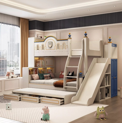 Kanner-Etagenbett Kids Design Modern Bett Kannerzëmmer Better Rosa Rutschbahn