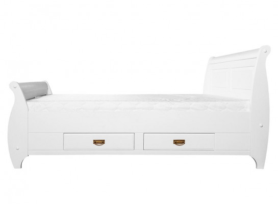 Landhausstil Luxusbett Duebelbett Duebelbetter Wäiss Better Schlofzëmmer
